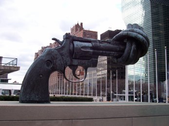 Anti-gun sculpture in United Nations